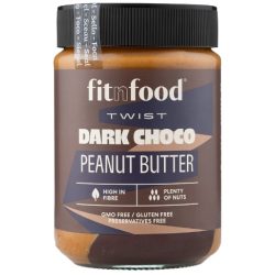FitnFood Dunkler Schoko-Erdnussbutter-Twist 350 g.