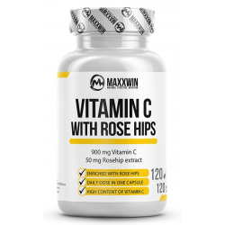 MaxxWin Vitamin C mit Hagebutten, 120 Kapseln.
