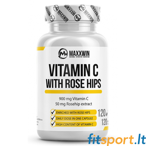 MaxxWin Vitamin C mit Hagebutten, 120 Kapseln. 