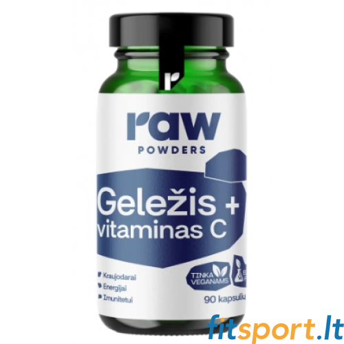 Raw Powders Eisen + Vitamin C 90 Kapseln. 
