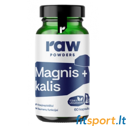 Raw Powders Magnesium + Kalium, 60 Kapseln. 