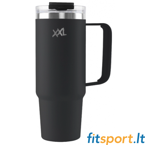 XXL Nutrition RVS Becher mit Henkel und Strohhalm 1000 ml. 