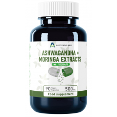 Alzuro Labs Ashwagandha (20:1 Extrakt) + Moringa (10:1 Extrakt) 90 Kapseln.