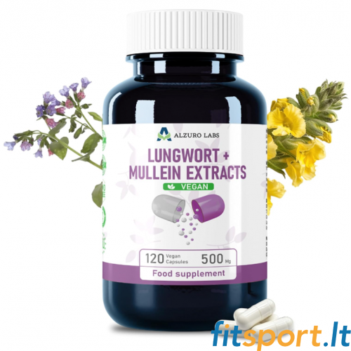 Alzuro Labs Lungenkraut (4:1 Extrakt) + Königskerze (4:1 Extrakt) 120 Kapseln. 