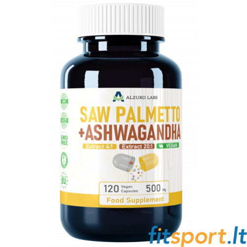 Alzuro Labs Sägepalme (4:1 Extrakt) + Ashwagandha (20:1 Extrakt) 120 Kapseln. 