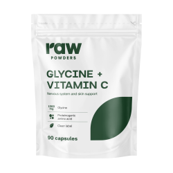 Rohpulver Glycin + Vitamin C 90 Kapseln.