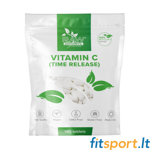Raw Powders Vitaminas C 1000mg 180 tablečių Raw Powders Vitaminas C 1000mg 180 tablečių